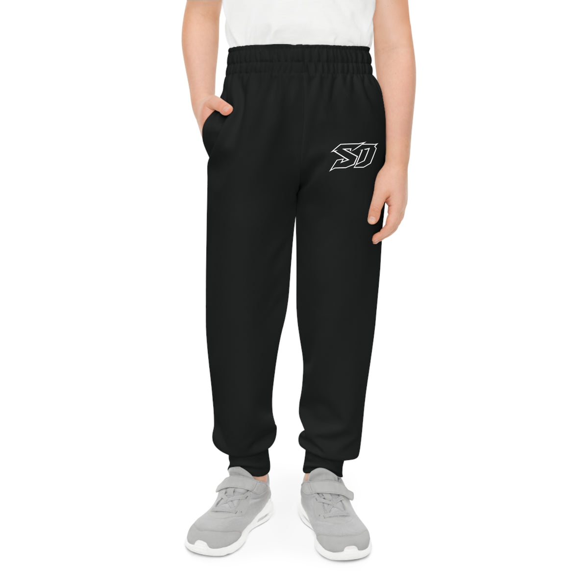 Youth Joggers — Sleek Statik Designs Black Athletic Sweatpants