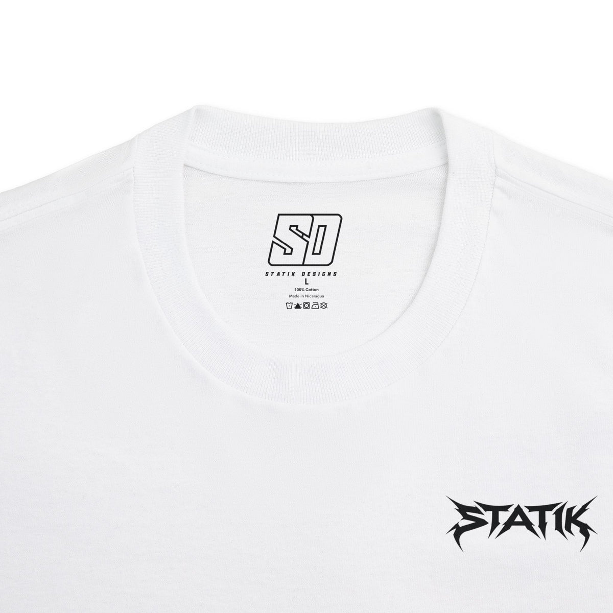 Statik Designs Logo Streetwear T-Shirt | Statik Designs Graphic Tee White