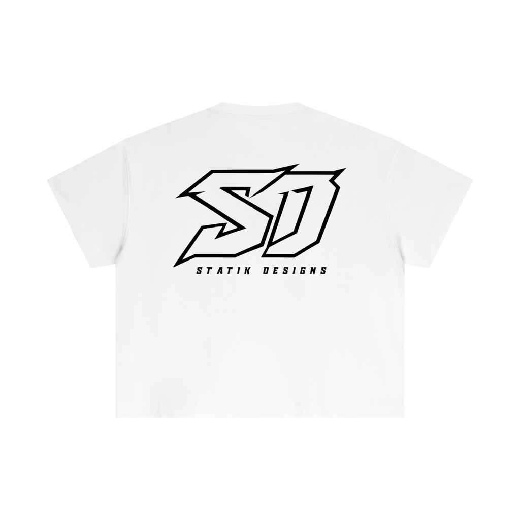 White Statik Designs Essential Cotton Boxy T-Shirt