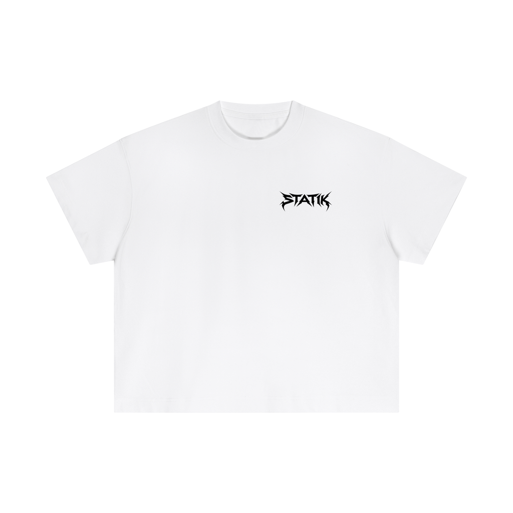 White Statik Designs Essential Cotton Boxy T-Shirt