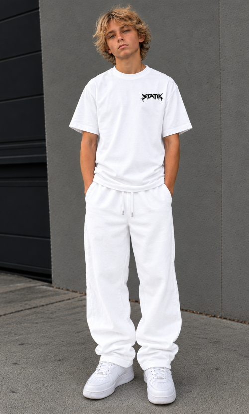 Statik Designs Logo Streetwear T-Shirt | Statik Designs Graphic Tee White