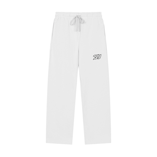 Statik Designs White Straight-Leg Sweatpants