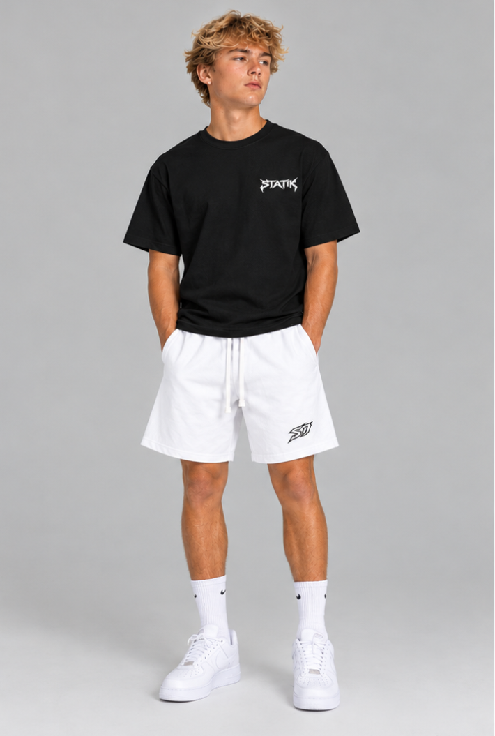 Statik Designs Essential Cotton Shorts White