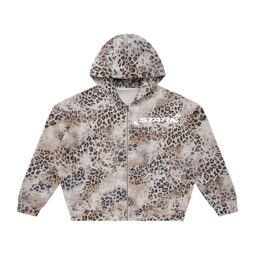 Statik Washed Leopard Zip Hoodie